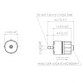 ISO 80369-7 Filtered Check Valve, 1/16" (1.6mm) Barb to Male Luer Lock, ABS Body with Polystyrene, Silicone Disc and Glass Fibre Filter Alternative Image 0