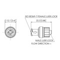 MABS Luer Check Valve with TPE Taper, Silicone Disc, Female Luer Lock to Male Luer Lock, 0.2 Bar Cracking Pressure Alternative Image 0