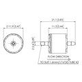 ABS Bodied Bacterial Filter, 0.2 Micron Hydrophobic Glass Fibre Disc, 1/16" (1.6mm) ID Tube Alternative Image 0
