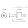 ABS Bodied Bacterial Filter, 0.2 Micron Hydrophobic Glass Fibre Disc, 1/8" (3.2mm) ID Tube Alternative Image 0