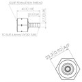 G3/8" Female Nut R/H x 1/4" Hosetail, Brass Alternative Image 0