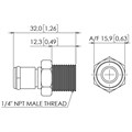 Chrome Plated Brass Plug Coupling, Buna-N Seal, 1/4" NPT Male Thread, Non-Valved, 1/4" Flow - Q4 Series Alternative Image 0