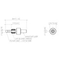 ISO 80369-7 Compatible - Nickel Plated Brass Panel Mount Luer, Male Slip Luer to 1/16" (1.6mm) ID Tube - Compatible With Blue Dot Tubing Alternative Image 0