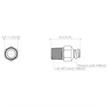 ISO 80369-7 Compatible - 316 Stainless Steel Valved Luer, Silicone Seal, Female Luer Lock to 1/8" NPT Male Thread Alternative Image 0