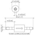 0.003" Orifice Restrictor with 5 micron filter, 1/16" Barbed Ports, Polycarbonate Alternative Image 0