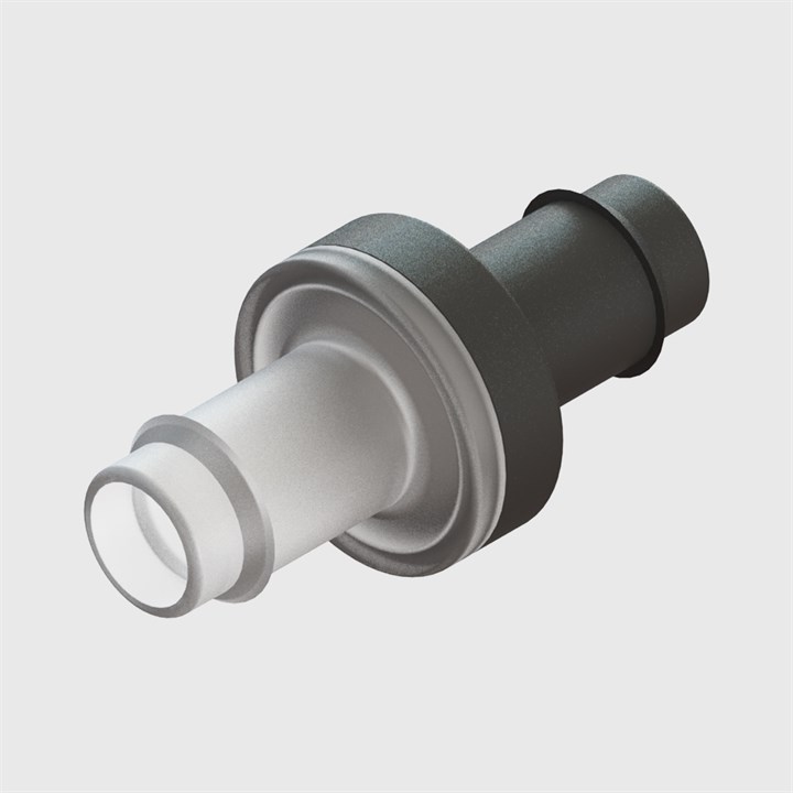 Nylon Check Valve, Fluorosilicone Seal, 3/8" (9.5mm) ID Tube, Cracking Pressure <0.1 psi