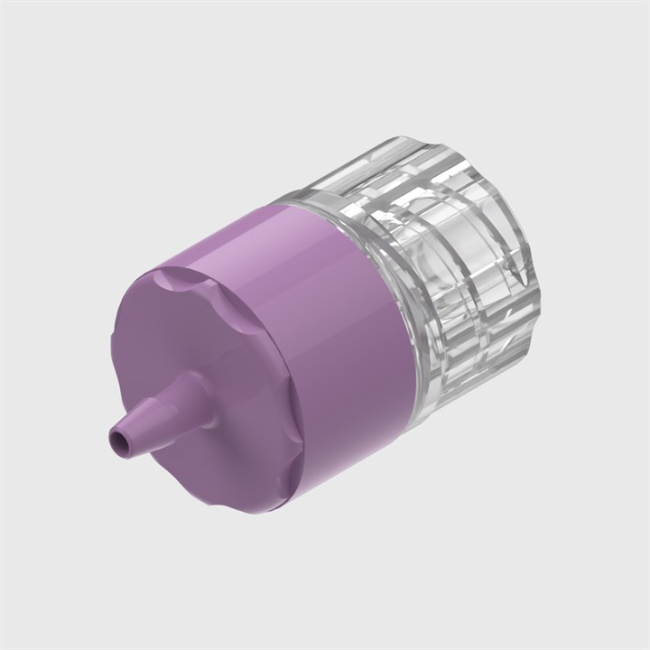 ISO 80369-7 ABS Bodied Check Valve, Silicone Seal, 1/16" (1.6mm) ID Tube to Male Luer Lock, Cracking Pressure ≤ 0.1 psi
