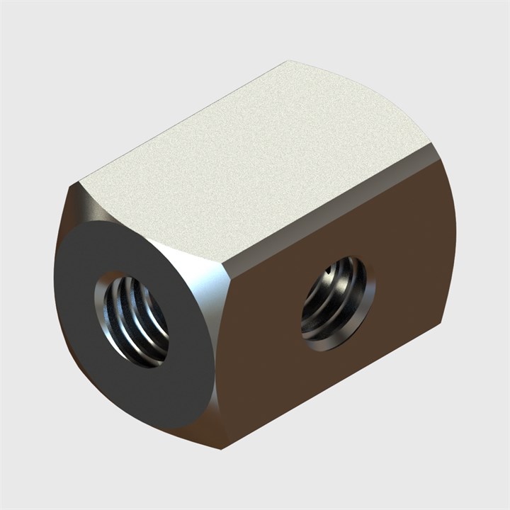 Nickel Plated Brass Equal Tee Adaptor, 10-32 UNF Female Thread