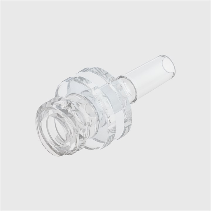 ISO 80369-2 Clear Acrylic Rotating Luer, Female Luer Lock to Male Rotating Luer