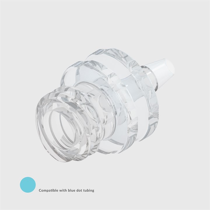 ISO 80369-2 Clear Acrylic Luer, Female Luer Lock to 3/32" (2.4mm) ID Tube - Compatible With Blue Dot Tubing
