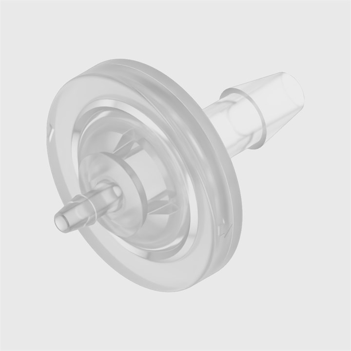 Animal Free Polypropylene In-Line Filters - 3/32" to 3/16" ID Tube - Hydrophilic PET Disc - Various Microns Available