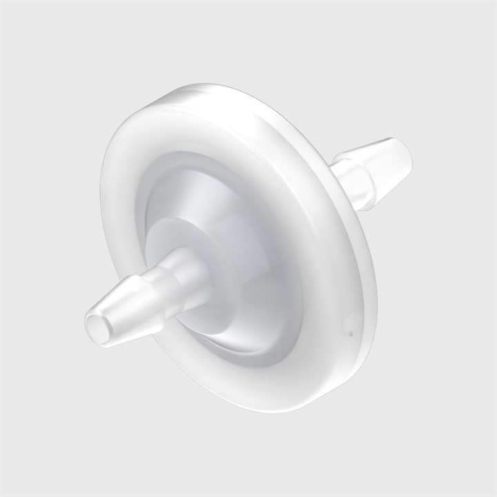 Animal Free Polypropylene In-Line Filters - 1/8" ID Tube - Hydrophilic PET Disc - Various Microns Available