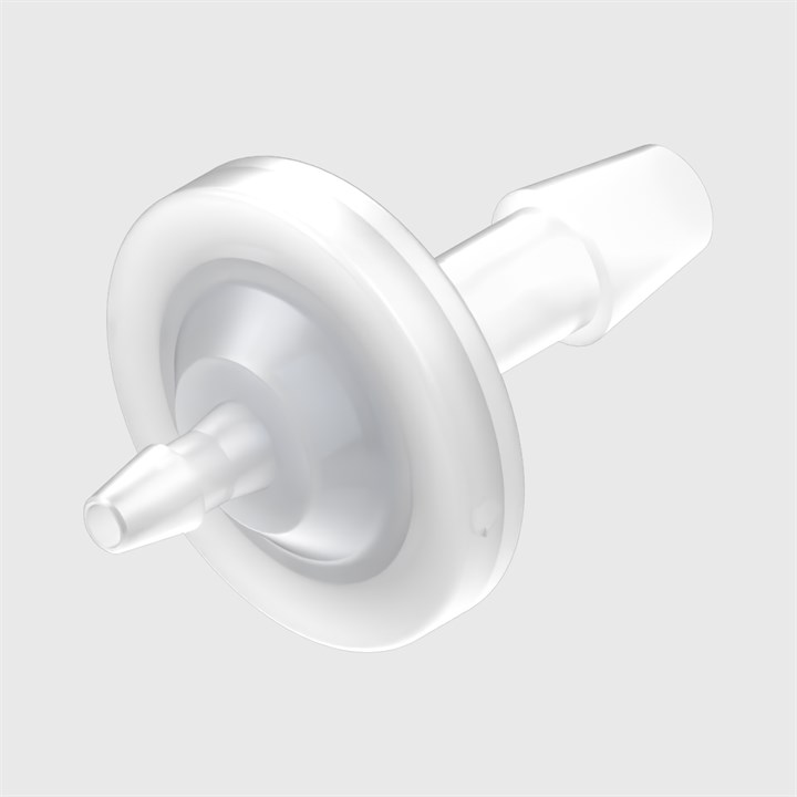 Animal Free Polypropylene In-Line Filters - 1/8" to 1/4" ID Tube - Hydrophilic PET Disc - Various Microns Available