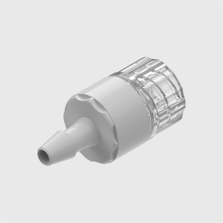 ISO 80369-7 ABS Bodied Bacterial Filter, 0.2 Micron Hydrophobic Glass Fibre disc, 1/8" (3.2mm) ID Tube to Male Luer Lock