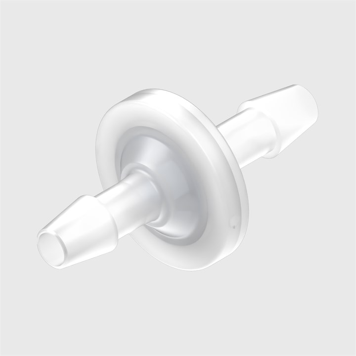 Animal Free Polypropylene In-Line Filters - 1/4" to 1/4" ID Tube - Hydrophilic PET Disc - Various Microns Available