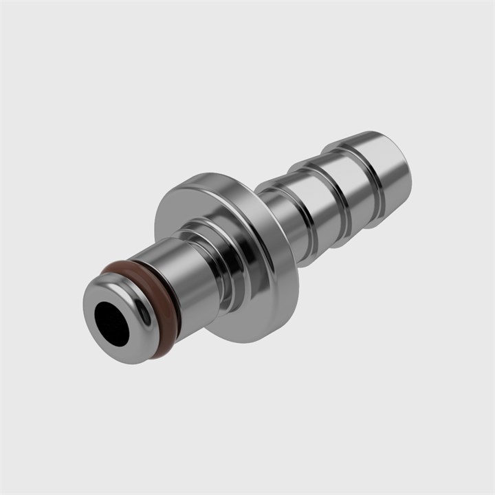 316 Stainless Steel Plug Coupling, Viton (FKM) Seal, 1/4" (6.4mm) ID Tube, Non-Valved, 1/8" Flow - Q2 Series