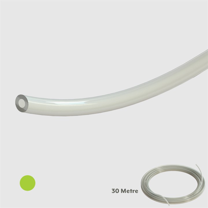 Natural Nylon Tubing, 78 Rockwell R, 0.071" (1.8mm) ID x 0.118" (3.0mm) OD - 30M - Compatible with Green Dot Fittings