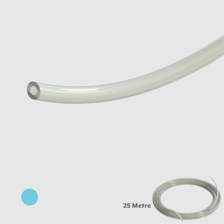 Translucent Platinum Cured Silicone Tubing, 60 Shore A, 3/16" (4.8mm) ID x 1/4" (6.4mm) OD - 25M - Compatible with Blue Dot Fittings