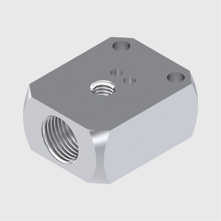 Nickel Plated Brass Single Station Manifold, 1/8" NPT Female Thread - ESV Series & EHV Series