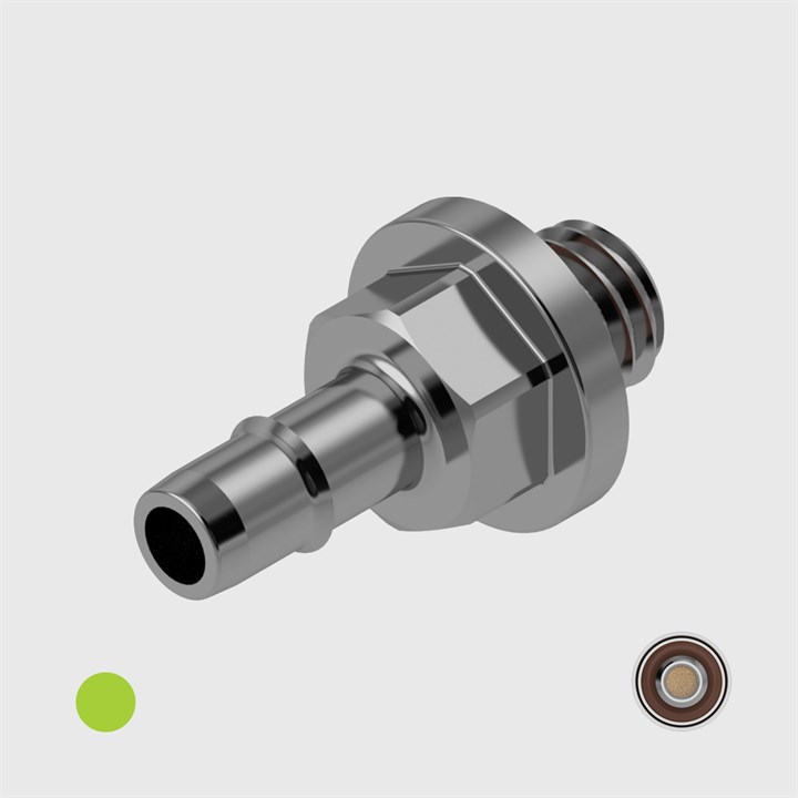 Stainless Steel Easy Barb 1/8" to 10-32 UNF Filters - Choose Seal and Micron Options