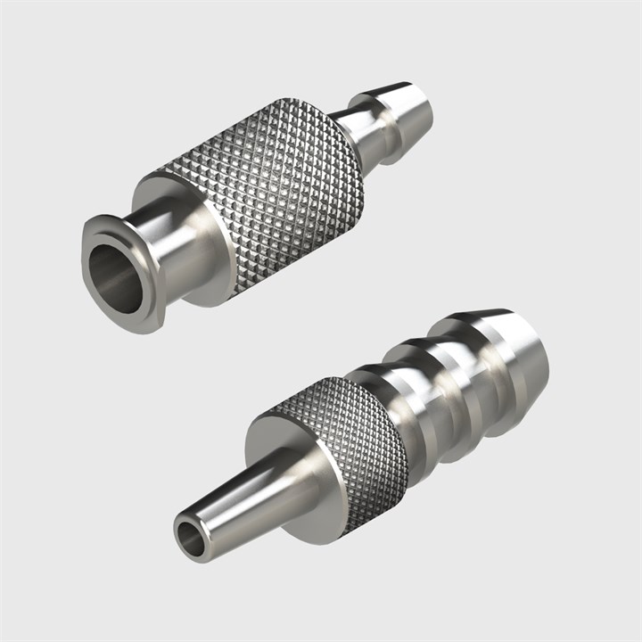 ISO 80369-7 Compatible - Nickel Plated Brass Male & Female Slip Luer to Barbs - Various Sizes