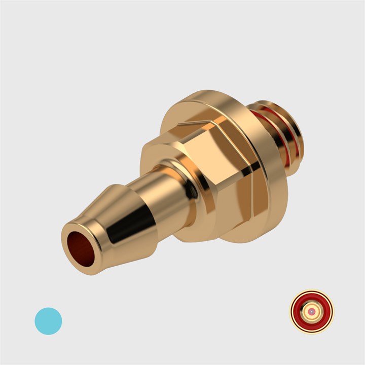 Brass 1/8" (3.2mm) ID Tube to 10-32 UNF Male Thread - Choose Seal and Orifice Options