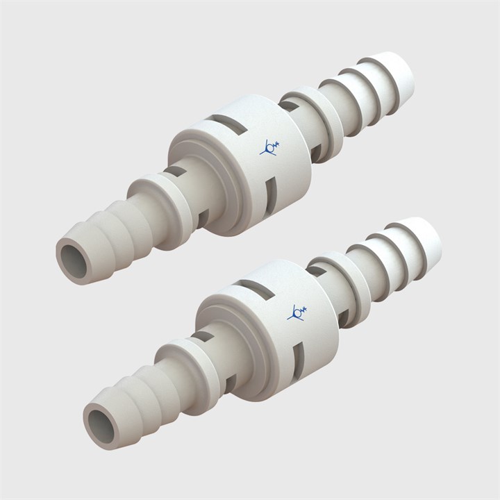 1/4"  White Polypropylene Swivel Ball Check Valves - Various Cracking Pressures