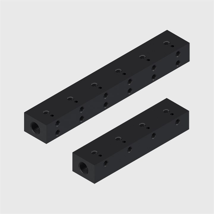 Black Anodised Aluminium Single & Double Sided Manifolds - ESV Series