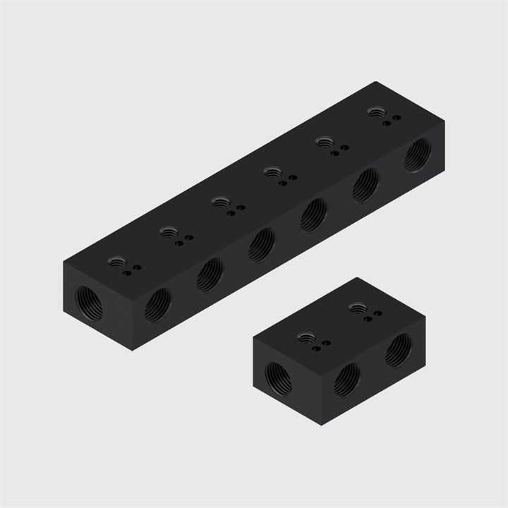 Black Anodised Aluminium Manifolds - EHV Series