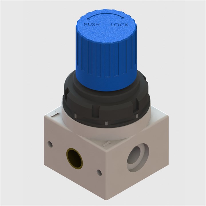 G1/8" Mini Series Non-Relieving Regulator, psi ranging 0-30 to 0-180, suitable for media & gasses