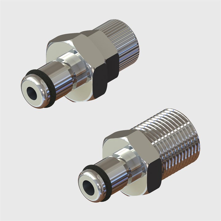 Chrome Plated Brass Coupling Plugs - 1/8" Thumb Latch - Non-Valved - Q2 Series