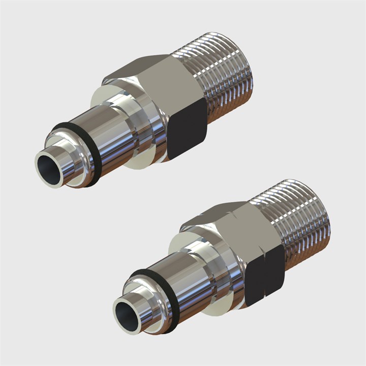 Chrome Plated Brass Coupling Plugs - 1/4" Flow Thumb Latch - Valved - Q4 Series