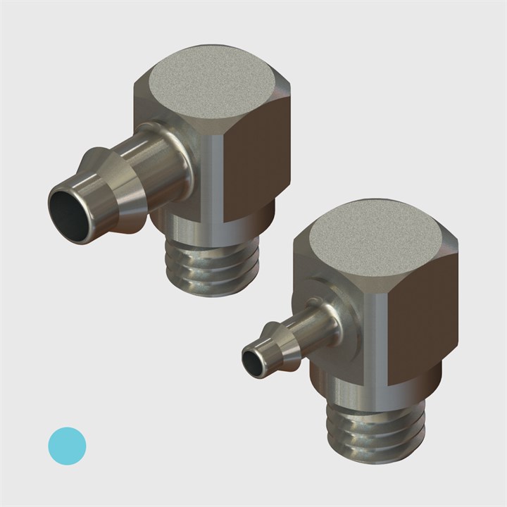 Nickel Plated Brass Elbow Threaded Adaptors - 10-32 UNF Male Thread (Pack of 5) - Various Sizes