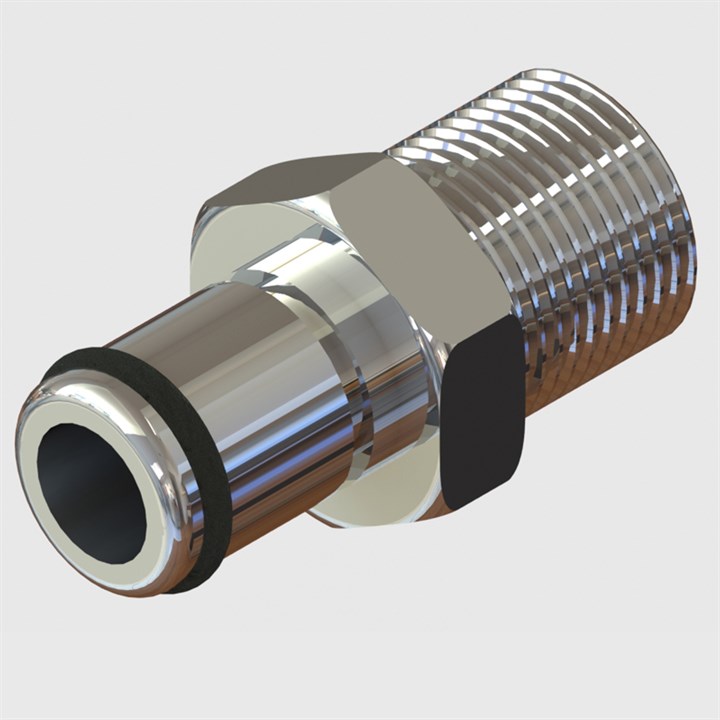 Chrome Plated Brass Plug Coupling, Buna-N Seal, 1/4" NPT Male Thread, Non-Valved, 1/4" Flow - Q4 Series