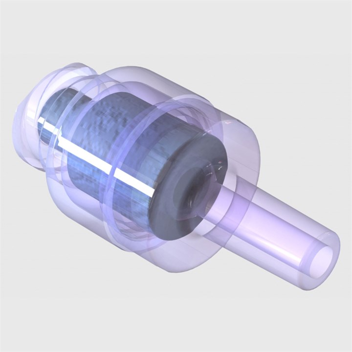 Bondable Swabable Needle Free Luer Activated Valve, 4.0 mm, Clear Polycarbonate, Clear Cap