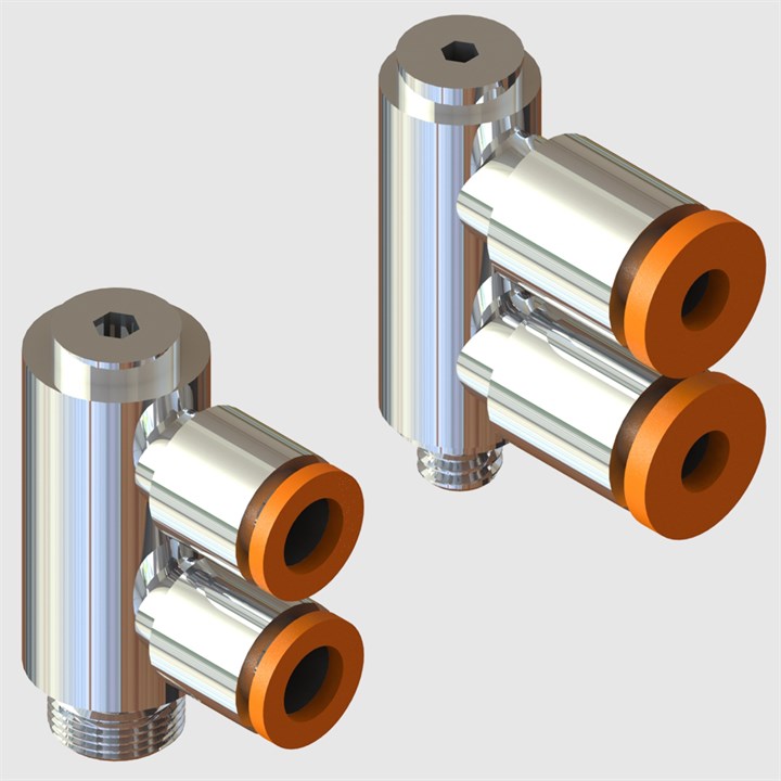 PushIn Nickel Plated Brass Swivel Banjo Double Elbows