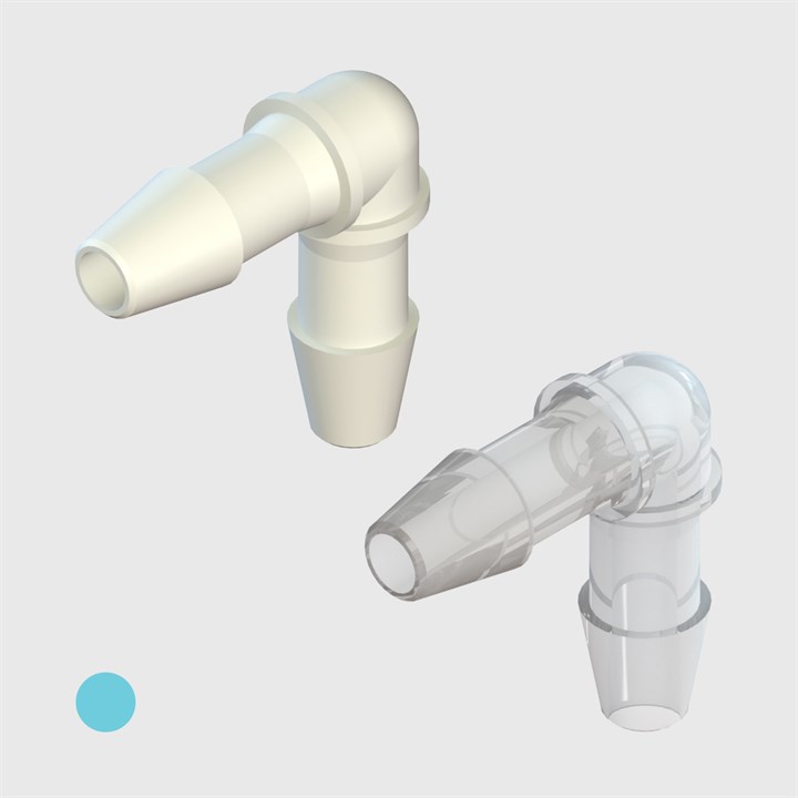 1/8" Barbs - Equal Elbow Connectors - Various Materials