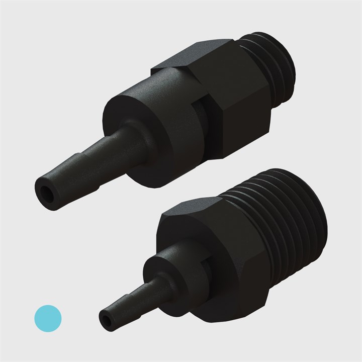 1/16" Multi-Barb Thread to Tube Swivel Straight Male Adaptors - Various Sizes