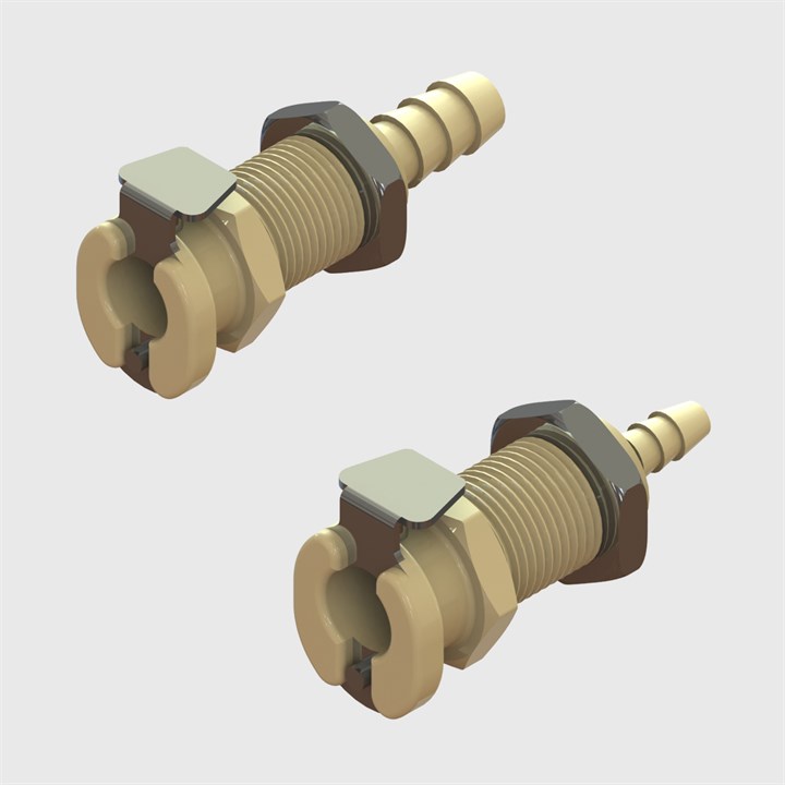 Thumb Latch Couplings - 1/8" Flow, Sockets, Non-Valved - Polypropylene - Q2 Series