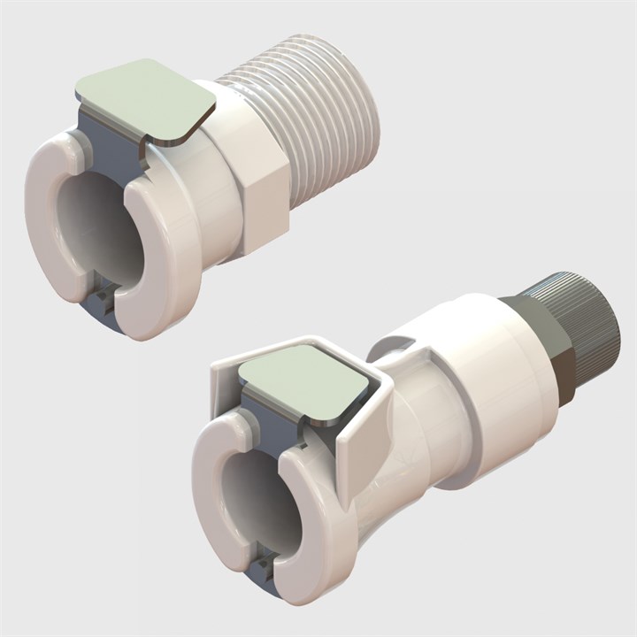 Thumb Latch Couplings - 1/4" Flow, Sockets, Non-Valved, Metal latch - Acetal - Q4 Series