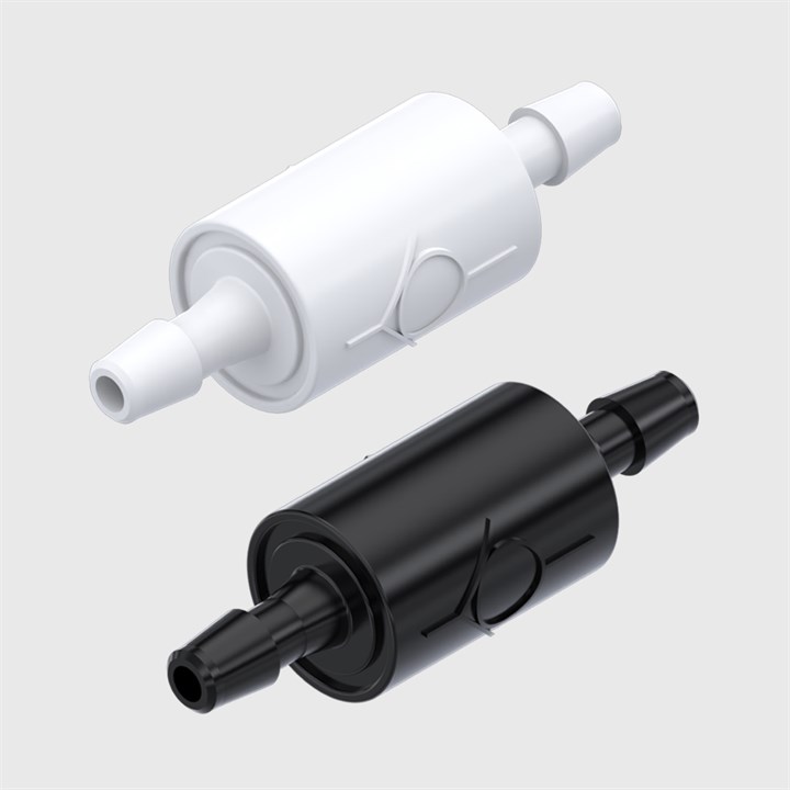 1/8" Straight Port Check Valves with Buna-N Seal - Cracking Pressure < 0.5 psi - Available in Various Materials
