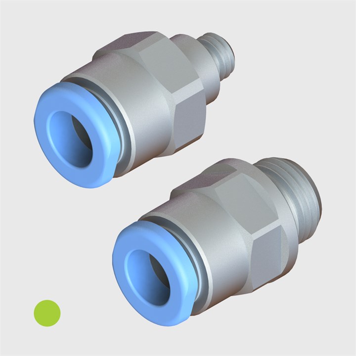 Oxygen Compatible Nickel Plated Brass Straight Adaptors, EPDM Seal - 6.0mm to Various Sizes