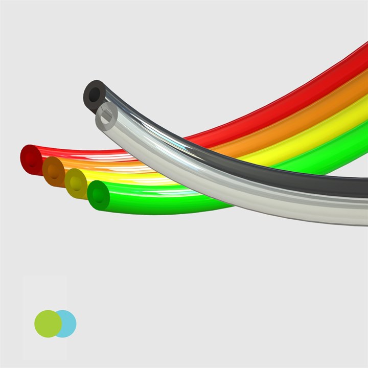 Grade 85A Polyurethane Multi-Colour Ribbon Hose 6.35 mm OD x 3.18 mm ID - 30 Metre