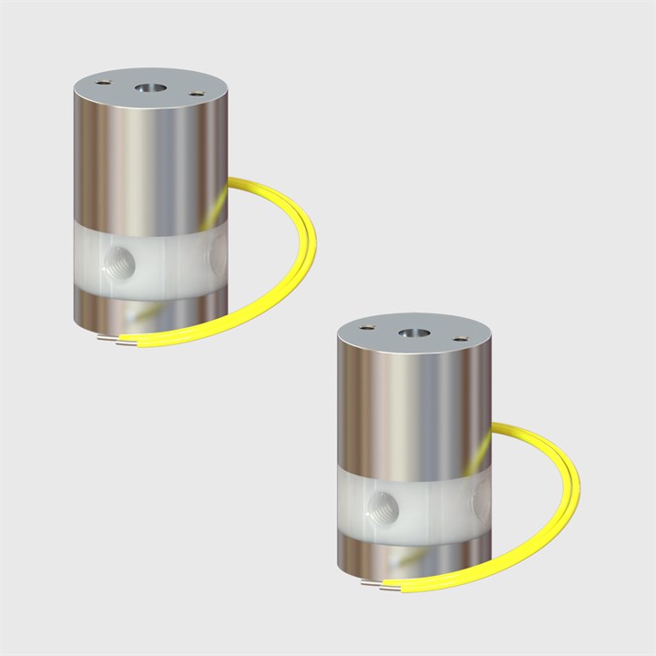 PEEK 3 Way Isolation Valves Normally Closed 0.040" Orifice Effective Size