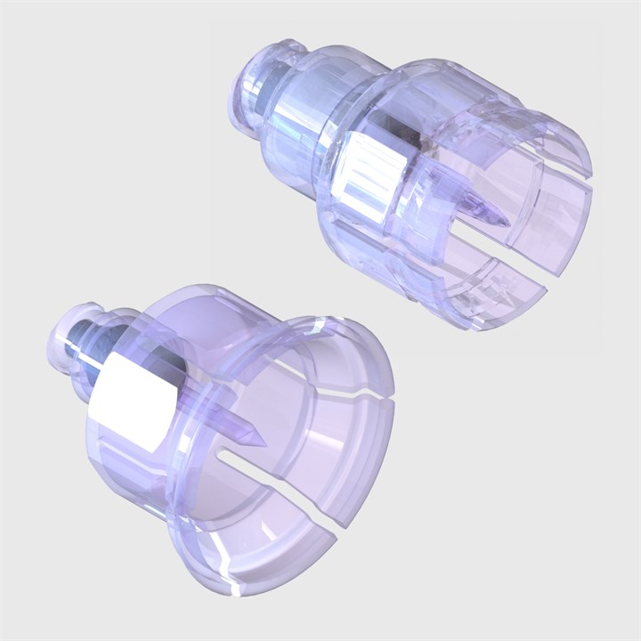 Vial Cap Swabable Needle Free Luer Activated Valves, Clear Polycarbonate