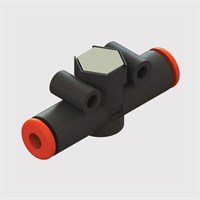 Technopolymer Bodied Check Valve, Buna-N Seal, 4mm OD Push-In, Cracking Pressure 7 psi