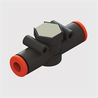 Technopolymer Bodied Check Valve, Buna-N Seal, 6mm OD Push-In, Cracking Pressure 7 psi