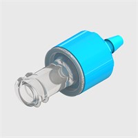 ISO 80369-7 Filtered Check Valve, Female Luer Lock to 3/32" (2.4mm) Barb, ABS Body with Polystyrene, Silicone Disc and Glass Fibre Filter