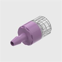 ISO 80369-7 ABS Bodied Check Valve, Silicone Seal, 1/8" (3.2mm) ID Tube to Male Luer Lock, Cracking Pressure ≤ 0.1 psi