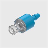 ISO 80369-7 ABS Bodied Filtered Check Valve, Silicone Seal, 0.2 Micron Hydrophobic Glass Fibre disc, Female Luer Lock to 1/8" (3.2mm) ID Tube, Cracking Pressure ≤ 0.1 psi